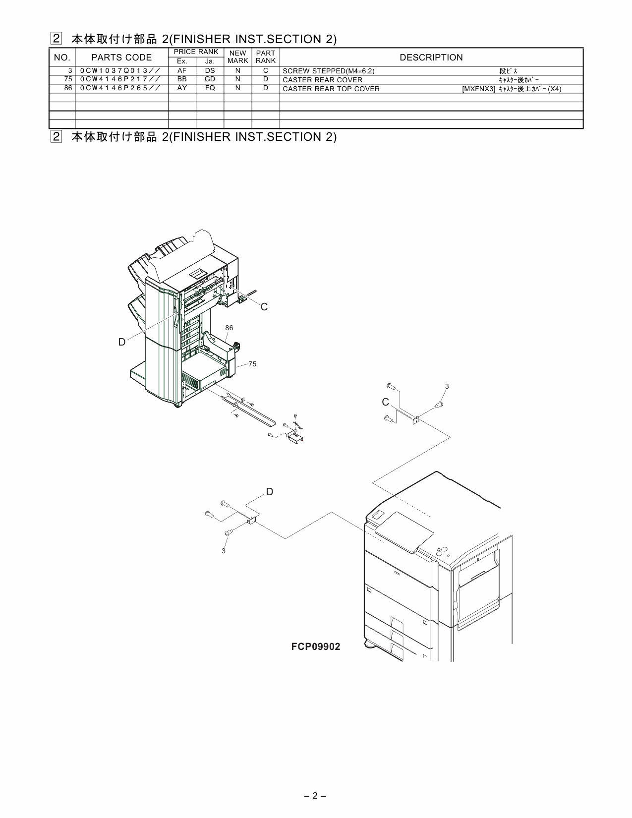 SHARP MX FNX3 FNX4 PNX2 RBX2 Parts Guide Manual-2